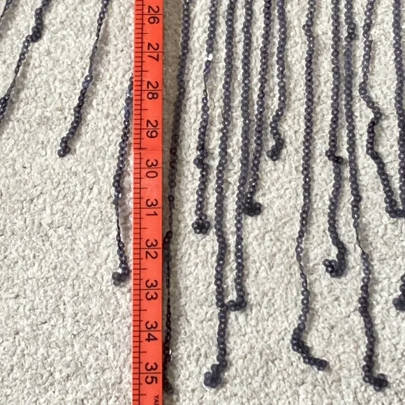 Pre-loved designer Luis Civit Women's Black Sequins Mesh Blouse UK Size 16 - Picture 17 of 17